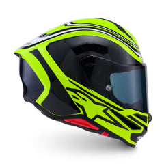 AS8202726 SR7 ZEAL HELMET ECE06 FLURO YELLOW BLACK WHITE GLOSS