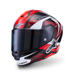 AS8203626 SR7 KINETIS HELMET ECE06 BLACK WHITE RED GLOSS