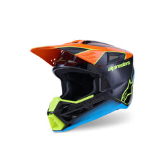 SM3 FRAY HELMET ECE06 BLACK ORANGE FLURO YELLOW GLOSSY