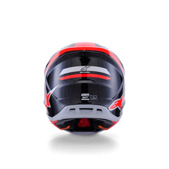 AS8301526 SM7 RISE HELMET ECE06 BLACK SILVER FLURO-RED GLOSSY