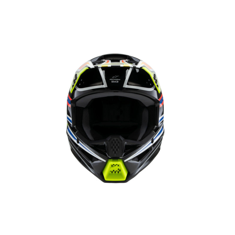 Alpinestars SM3 Youth WURX Helmet ECE06 Black Yellow-Fluro Blue Red Glossy