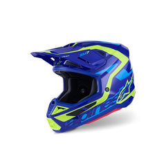 SM7 DEED HELMET ECE06 BLUE FLURO-YELLOW GLOSSY