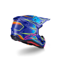 AS8302526 SM7 CAST HELMET ECE06 BLUE PINK FLURO-YELLOW GLOSSY