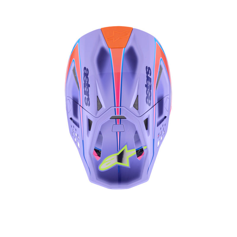 Alpinestars (MX26) SM10 JETT Lawrence R01 Helmet Purple Fluro-Pink Fluro-Yellow Glossy