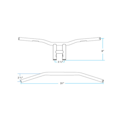 TYSON XL 8" BARS | BLACK SLOTTED