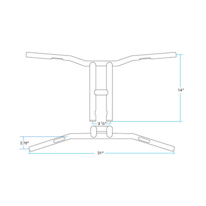Tyson XL Pullback 14" Bars | Chrome Throttle by Wire