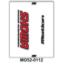 MOTION FORK LEG DECALS | SHOWA | CLEAR-RED-BLACK