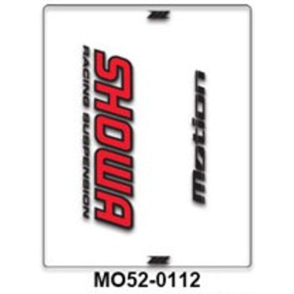 MOTION FORK LEG DECALS | SHOWA | CLEAR-RED-BLACK