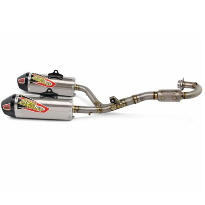 CRF250 14-17 T6 DUAL PRO SYST | CARBON END CAP, S/LESS SYSTEM Ti SILENCER, FIM/MA LEGAL $#$