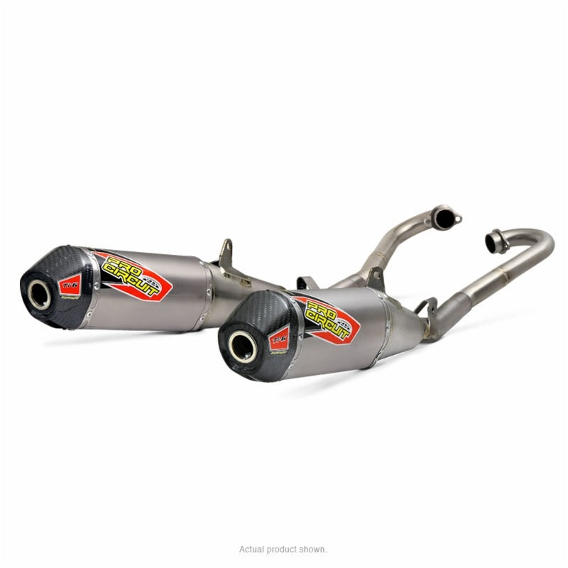 CRF250R 18-19 T6 DUAL PRO SYSTEM | CARBON END CAP, S/LESS HDR, TI SILENCER, MA LEGAL $#$