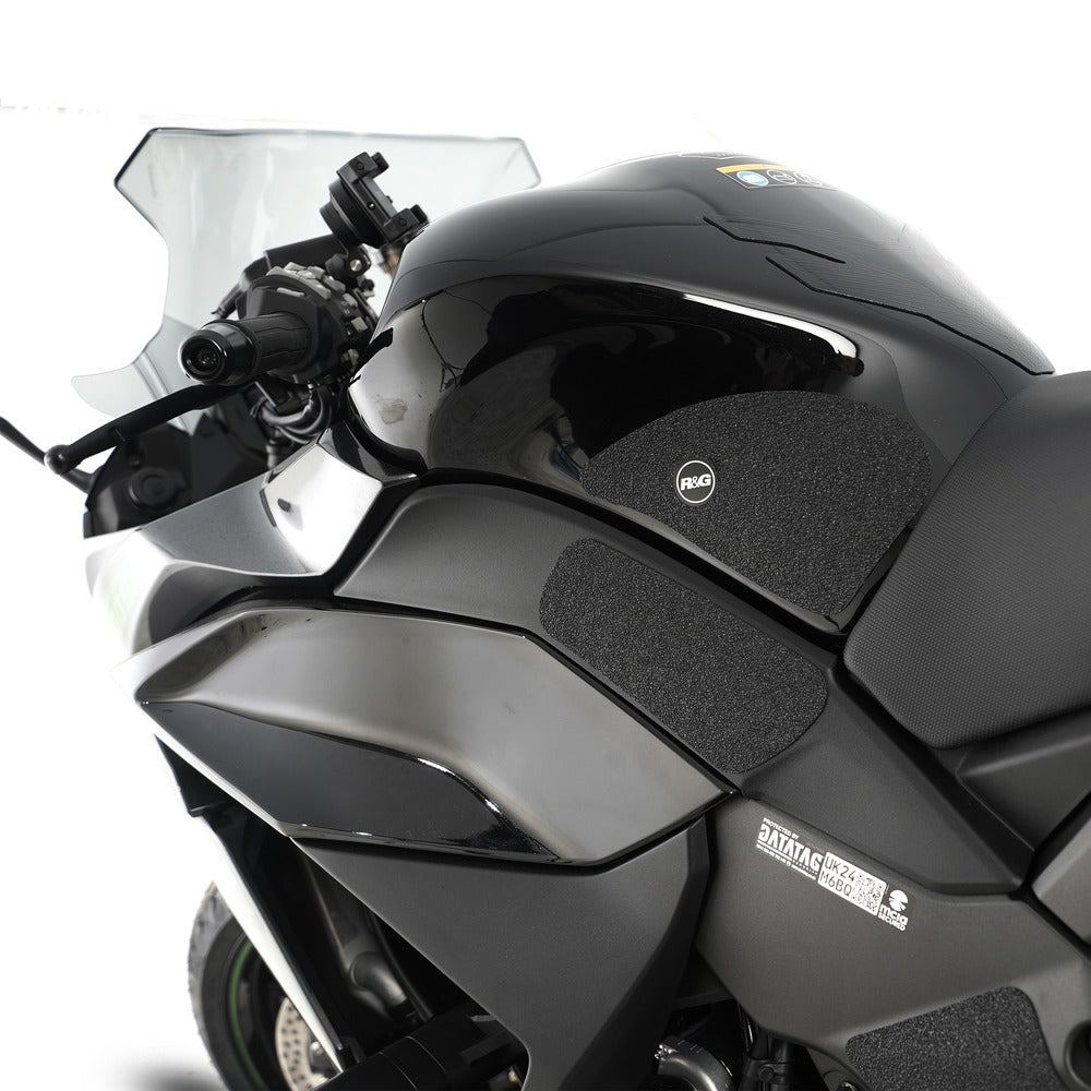 Tank Traction Grips BLACK Kaw Z1000SX '11-'19, Ninja 1000SX 20-'24, 1100SX '25-