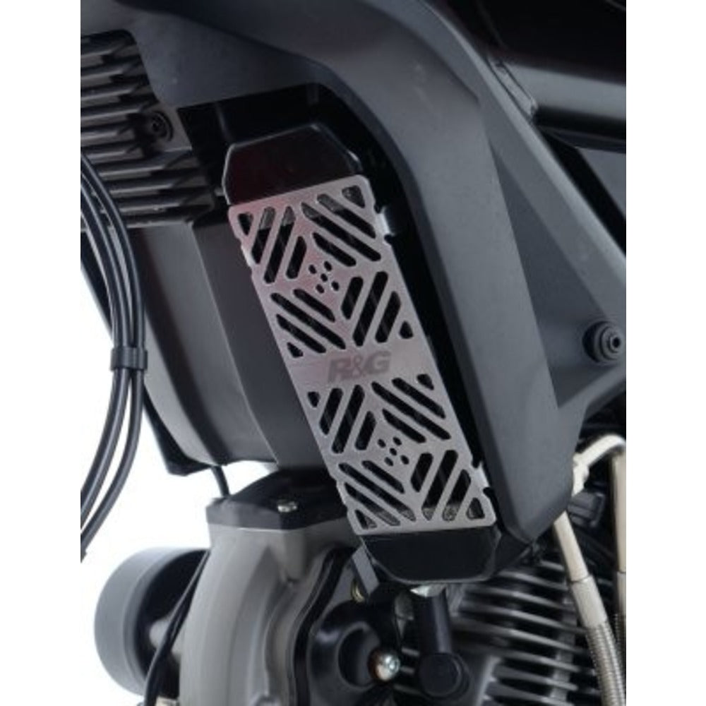 Oil Cooler Guard BRUSHED ALLOY Duc Scrambler 800, Urban Enduro, Duc Monster 797, Desert Sled