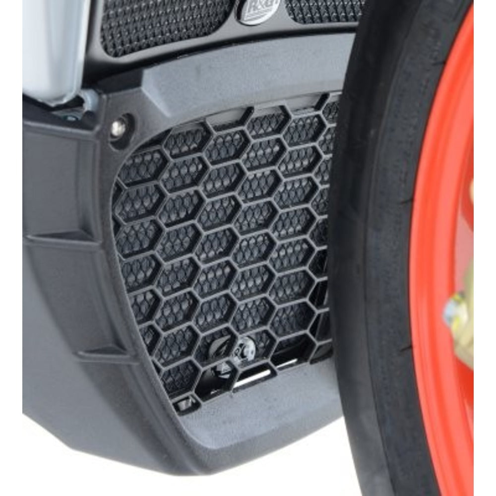 Oil Cooler Guard BLACK RSV4 RR/RF, RSV4 1100 Factory, Tuono 1100