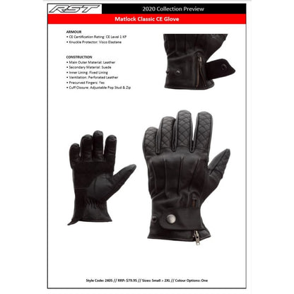 RSGS2405 Matlock Classic CE Glove Black (10)