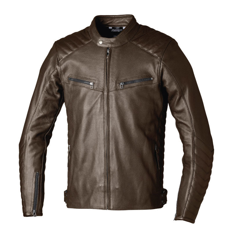 RSJL3537 ROADSTER 3 CE VENTED LEATHER JACKET BROWN (95)