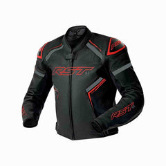 S1 D30 CE LEATHER JACKET BLACK-GREY-RED