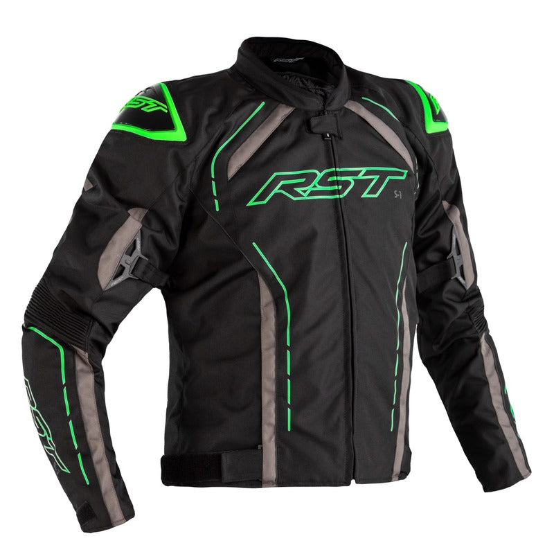 RSJT2559 S-1 CE Sport Waterproof Jacket Black Fluro-Green (82)