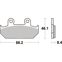 SBS 600HF FRONT/REAR PADS | CERAMIC STREET