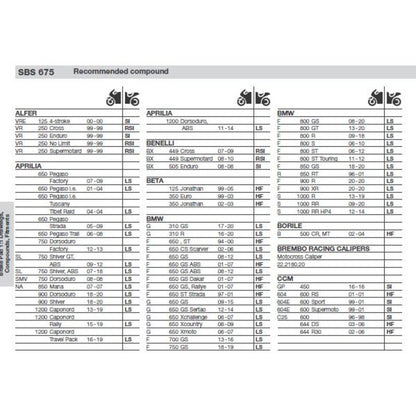 SBS 675RSI FRONT/REAR PADS | SINTER OFF ROAD RACE