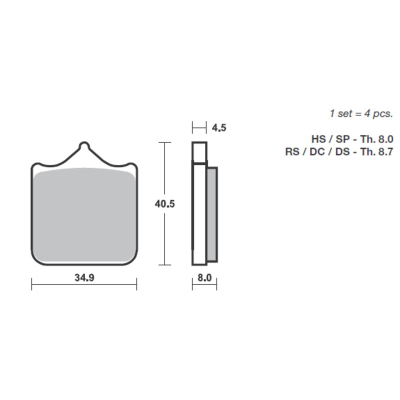 SBS 931DS-1 FRONT PADS | DUAL SINTER RACE DRC (FOR RACE USE ONLY)