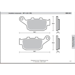 SBS 881LS REAR PADS | SINTER STREET