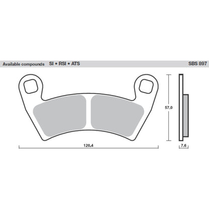 SBS 897ATS Front/Rear Pads | Sinter ATV