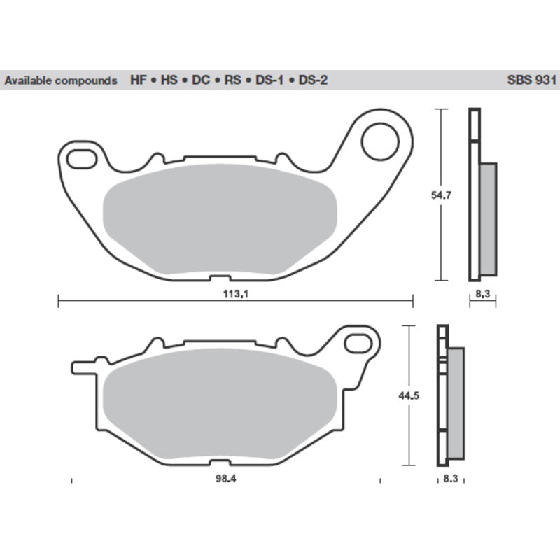 SBS 931HS FRONT PADS | SINTER STREET
