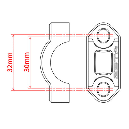 ZETA PERCH MOUNT CLAMP - ROTATING | UNIVERSAL - BRAKE/CLUTCH | BLUE