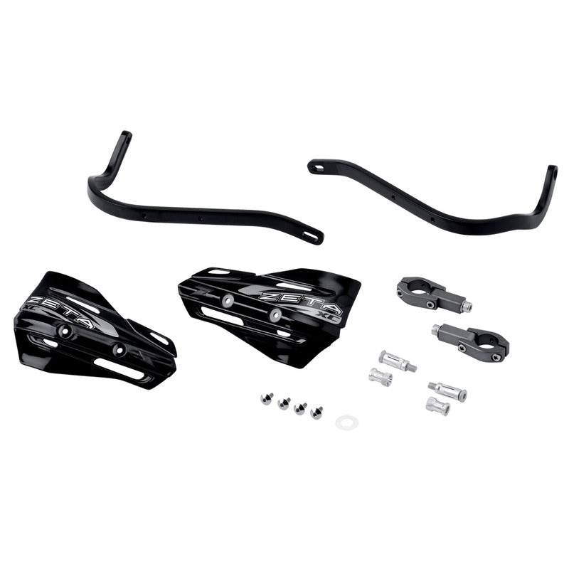 ZETA HANDGUARDS FULL + SHIELDS | ARMOUR XC KIT - TAPER BARS | BLACK/BLACK $#$