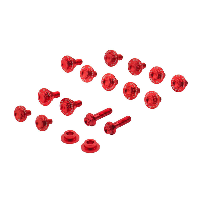 ZETA PLASTICS BOLT KIT ALLOY | CRF450R '21- | 15 PCS RED $#$