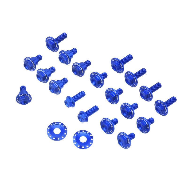 ZETA PLASTICS BOLT KIT ALLOY | YZ125/250 '22- | 21 PCS BLUE $#$