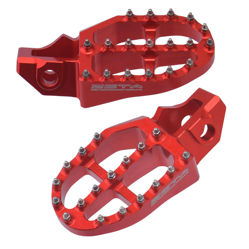 ZETA FOOTPEGS ALLOY ULTRAWIDE | GAS GAS / HQV / KTM | 57mm RED $#$