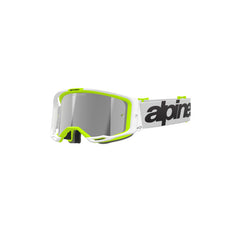 VISION 8 WORDMARK GOGGLE | WHITE FLURO YELLOW (2501) | MIRROR SILVER LENS