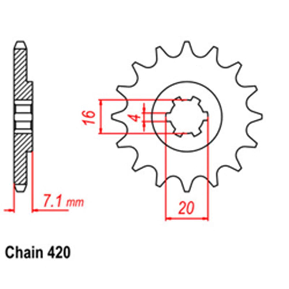 FRONT SPROCKET - STEEL  14T 420P - 31-02B-14
