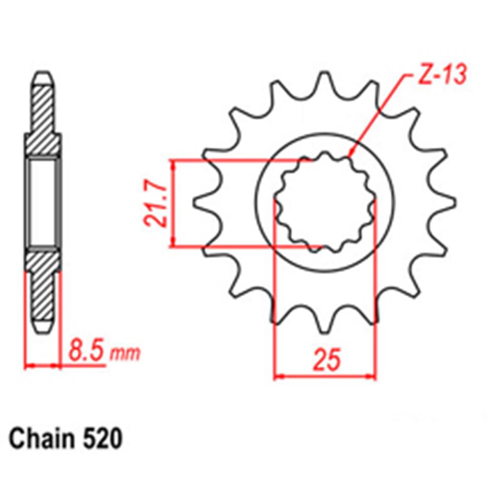 FRONT SPROCKET - STEEL  15T 520P - 31-3LD-15