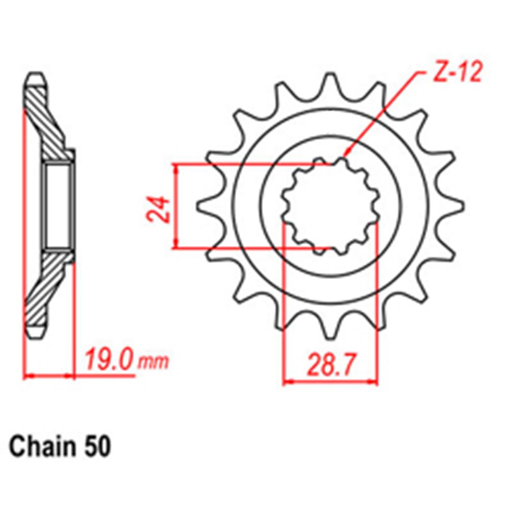 FRONT SPROCKET - STEEL  17T 530P - 31-KC2-17