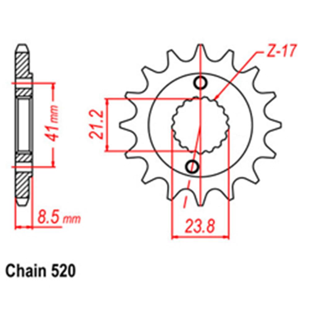FRONT SPROCKET - STEEL  13T 520P - 31-KCY-13