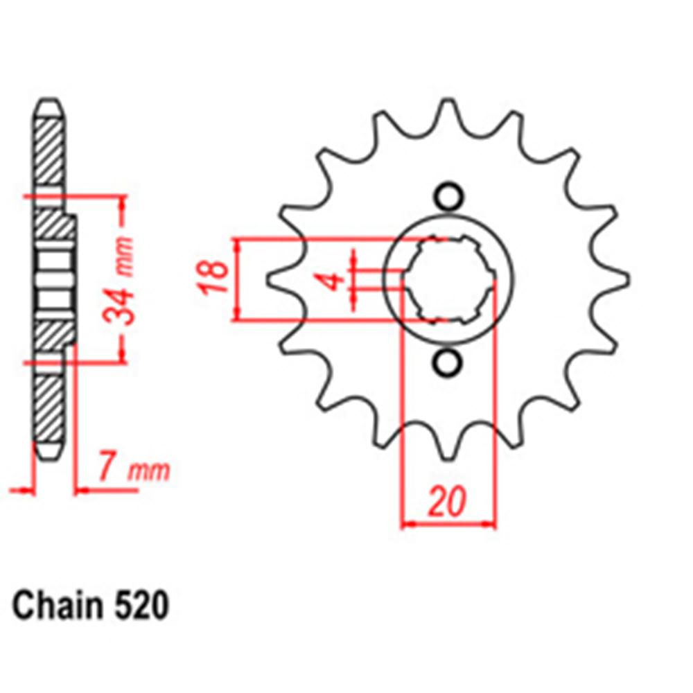 FRONT SPROCKET - STEEL  12T 520P - 31-KF0-12