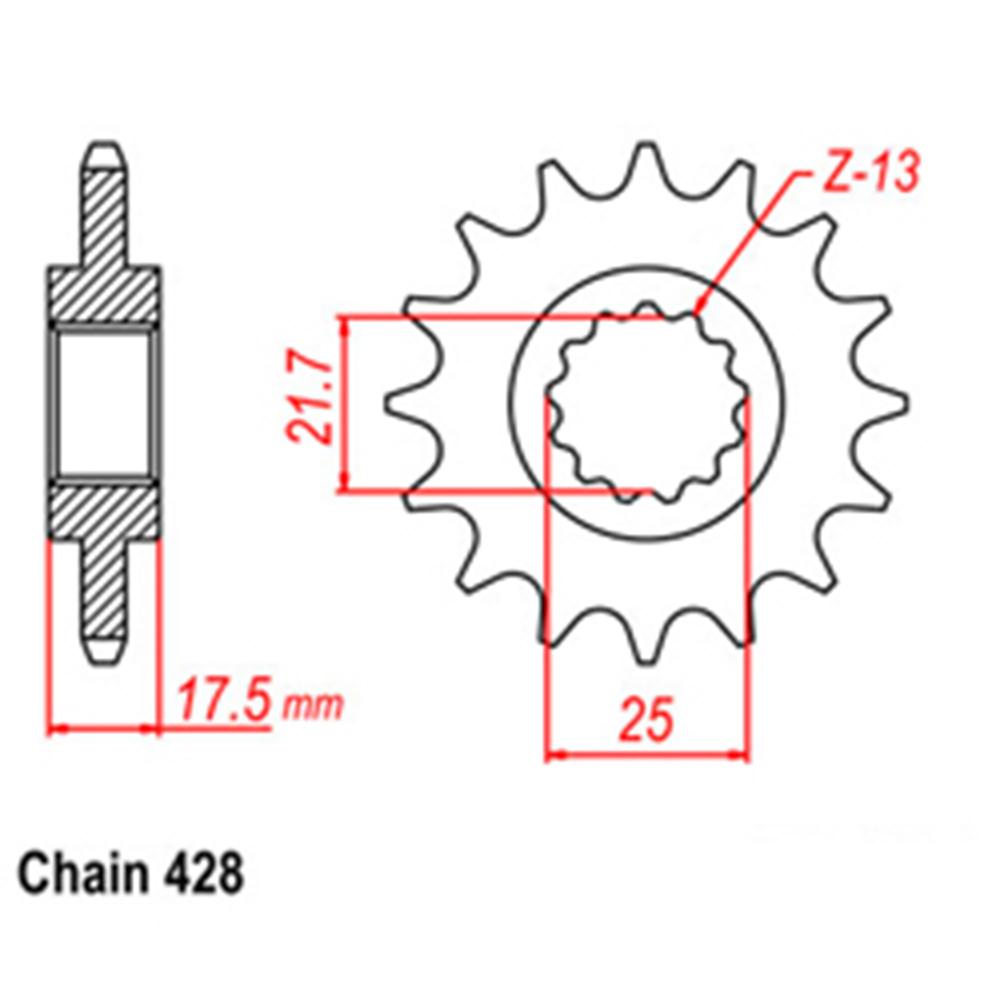 FRONT SPROCKET - STEEL  17T 428P - 31-KY1-17