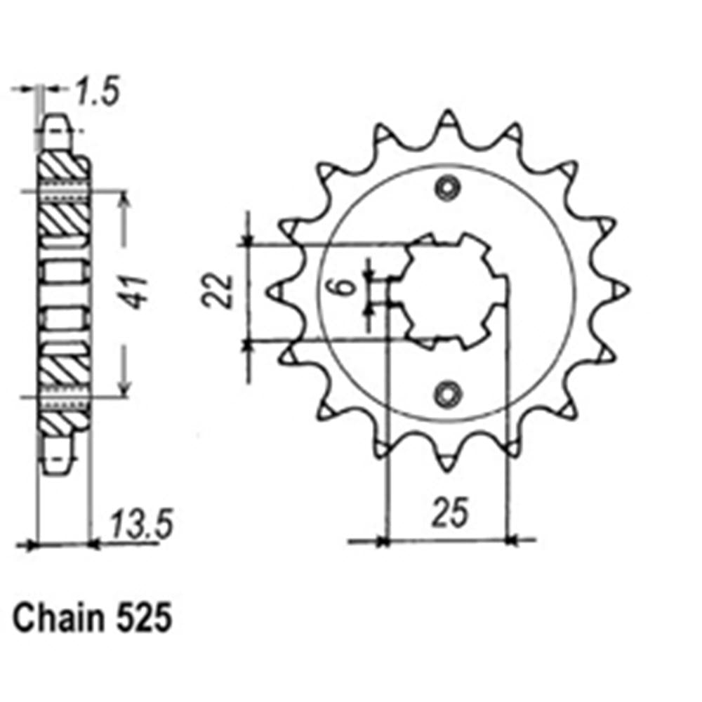 FRONT SPROCKET - STEEL  15T 525P - 31-MM9-15