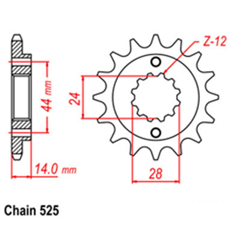 FRONT SPROCKET - STEEL  16T 525P - 31-MV1-16