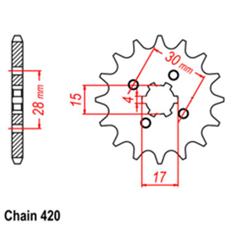 12T KTM/Husqvarna 50SX Front Sprocket (OEM: A40033029012) (1909)