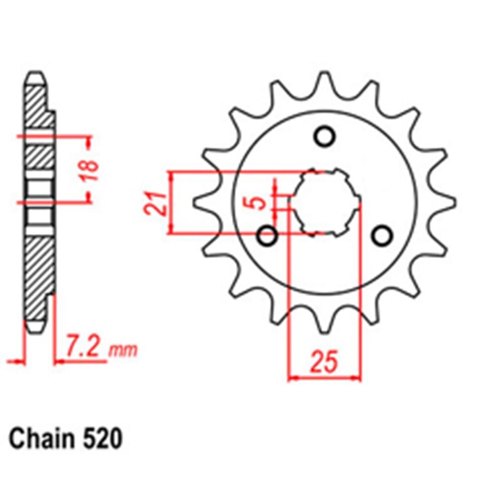 FRONT SPROCKET - STEEL  16T 520P - 31-14A-16
