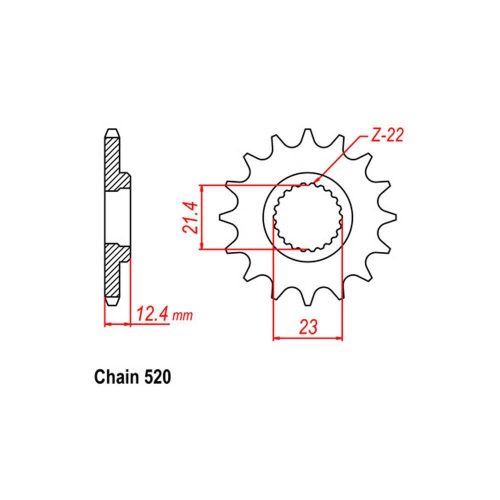 FRONT SPROCKET - STEEL  14T 520P - 31-4D3-14