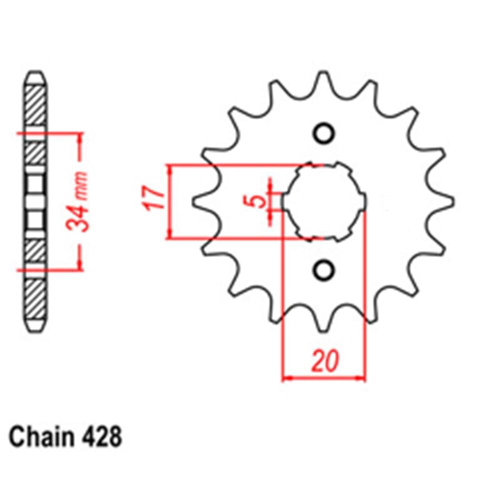 FRONT SPROCKET - STEEL  14T 428P - 31-CH1-14