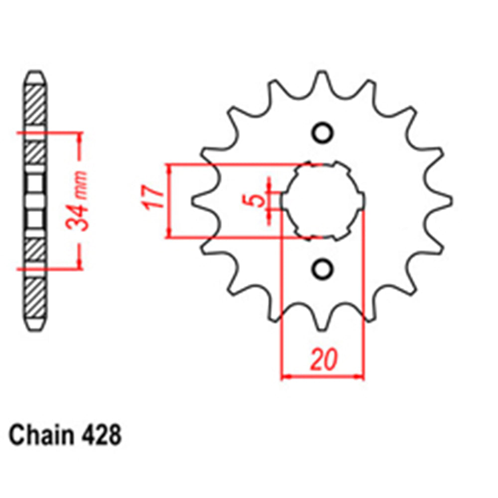 FRONT SPROCKET - STEEL  15T 428P - 31-CH1-15