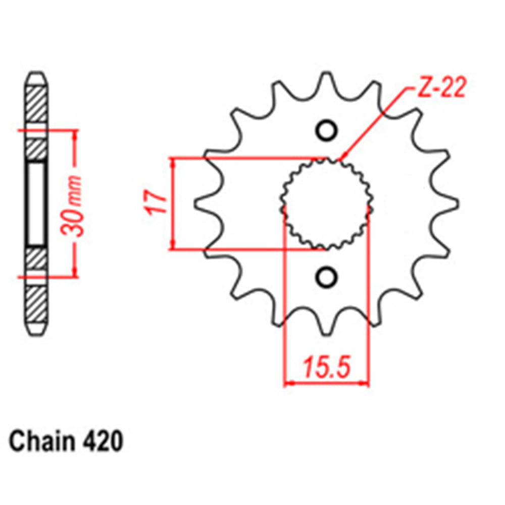 FRONT SPROCKET - STEEL  13T 420P - 31-GC4-13