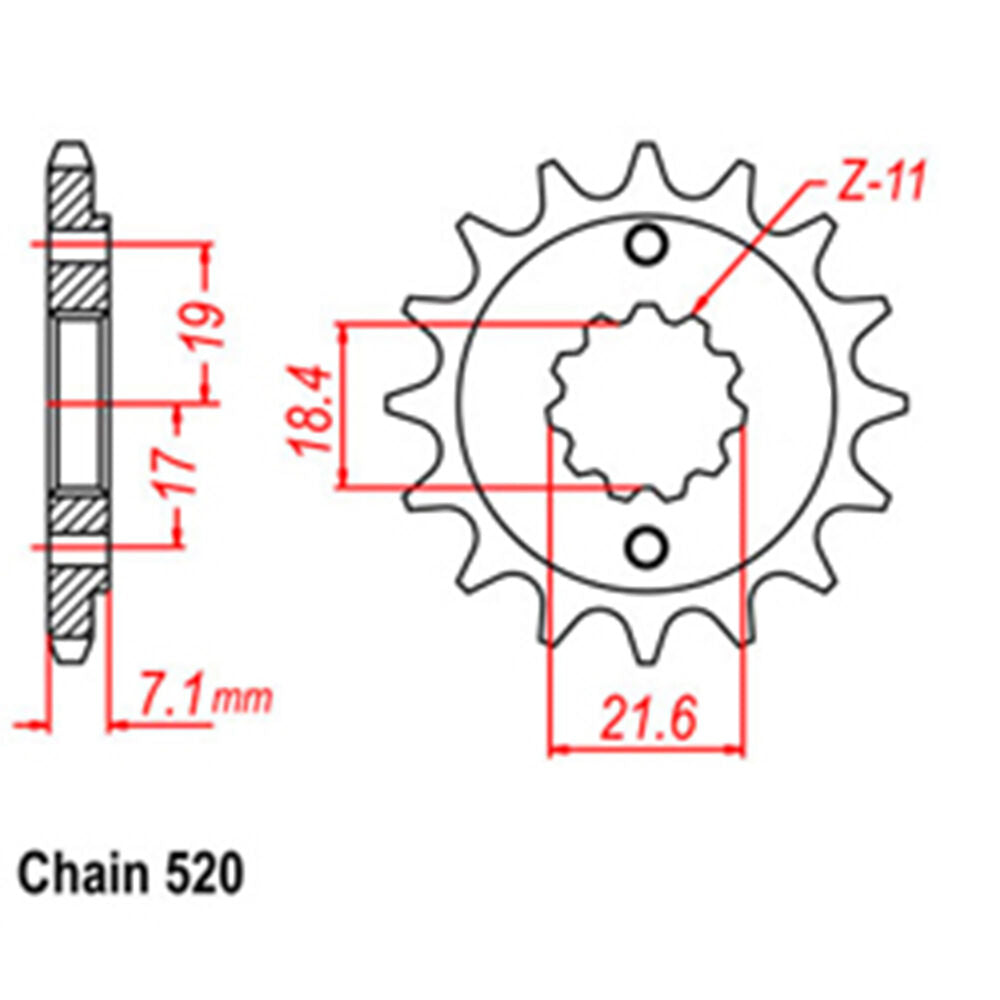 FRONT SPROCKET - STEEL  13T 520P - 31-KCE-13