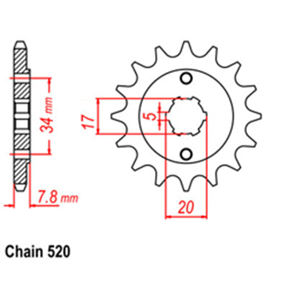 FRONT SPROCKET - STEEL  14T 520P - 31-KR0-14