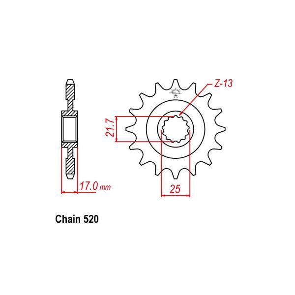 FRONT SPROCKET - STEEL  15T 520P - 31-MGZ-15